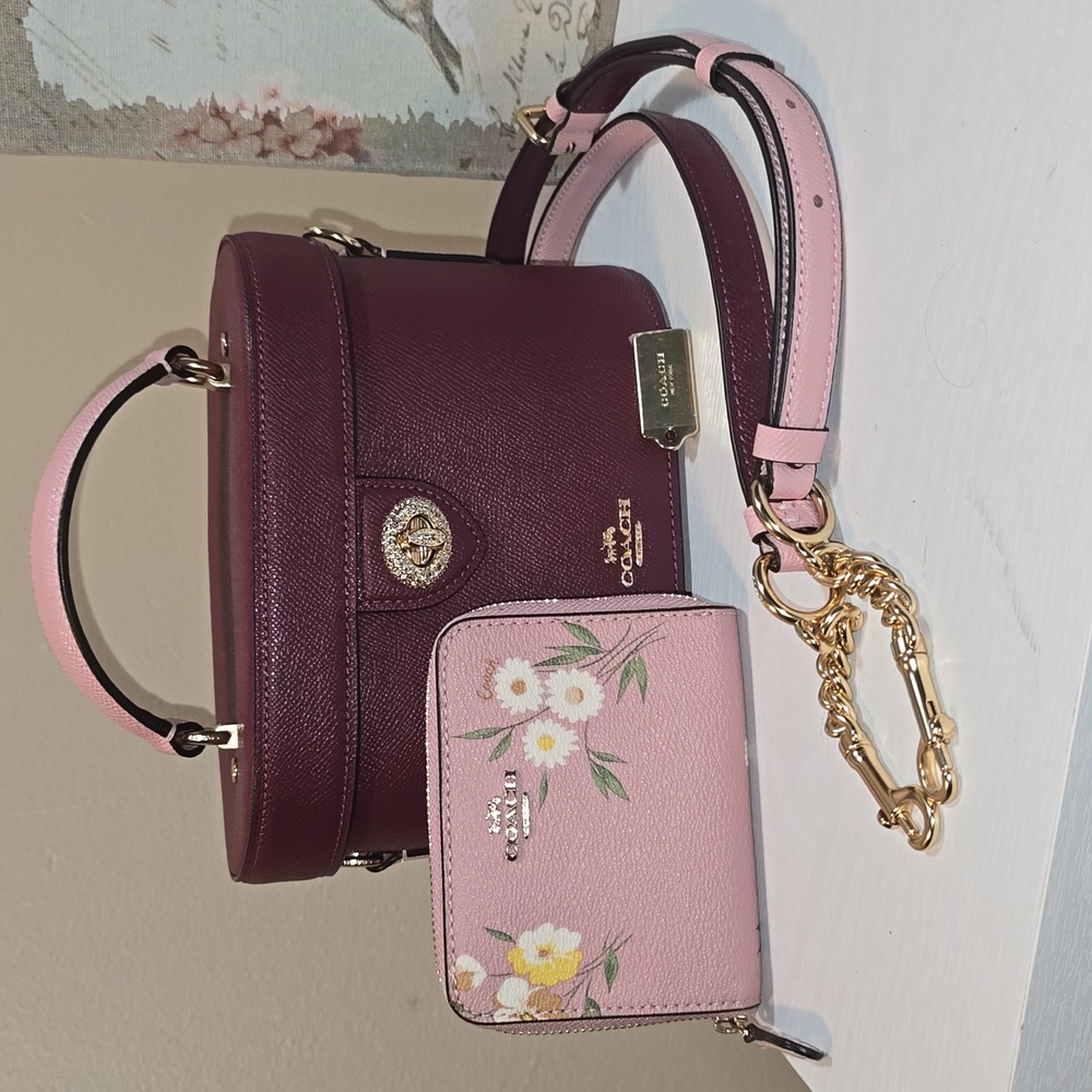 NEW w/TAGS Coach Kay Crossbody Black Cherry/Pink B29